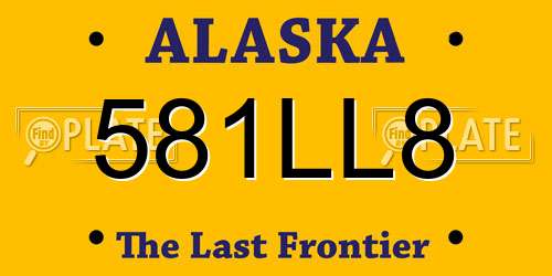 581LL8 Alaska License Plate