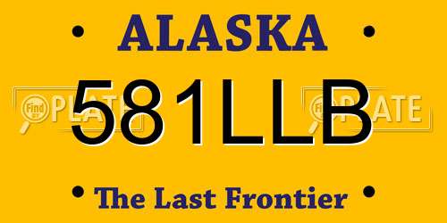 581LLB Alaska License Plate