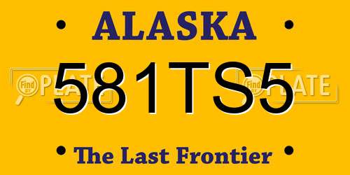 581TS5 Alaska License Plate