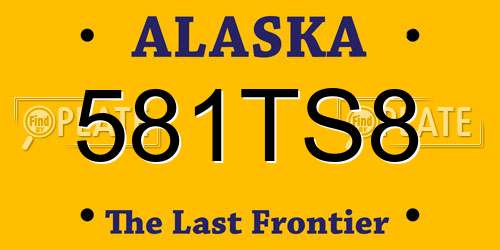 581TS8 Alaska License Plate