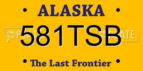 581TSB Alaska License Plate