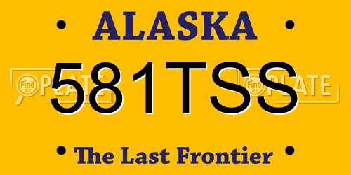 581TSS Alaska License Plate