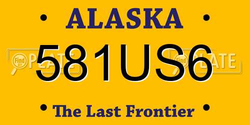 581US6 Alaska License Plate