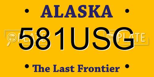 581USG Alaska License Plate