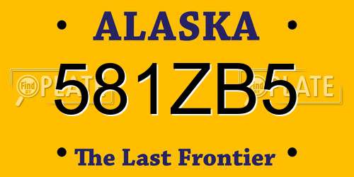 581ZB5 Alaska License Plate