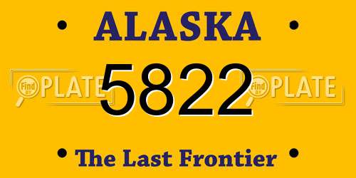 5822 Alaska License Plate