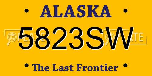 5823SW Alaska License Plate