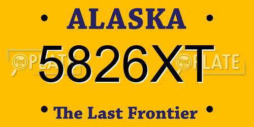 5826XT Alaska License Plate