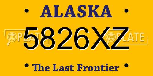 5826XZ Alaska License Plate