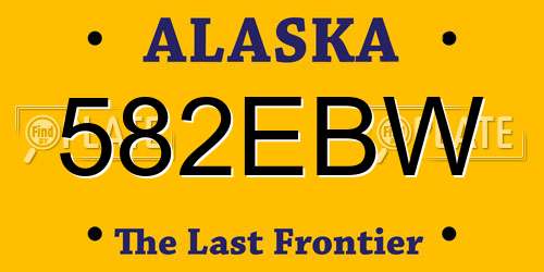 582EBW Alaska License Plate