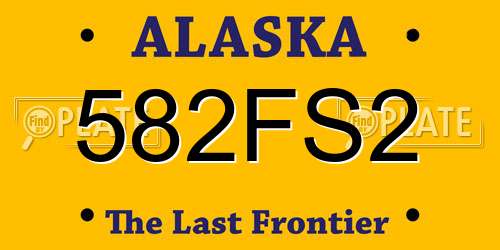 582FS2 Alaska License Plate