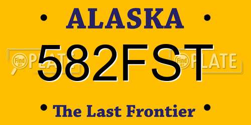 582FST Alaska License Plate