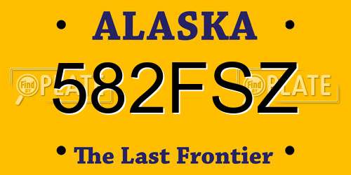 582FSZ Alaska License Plate