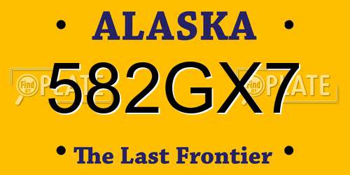 582GX7 Alaska License Plate