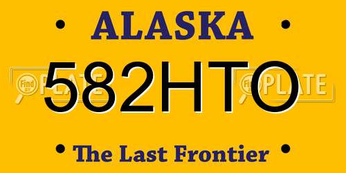 582HTO Alaska License Plate