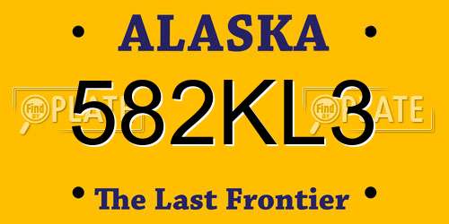 582KL3 Alaska License Plate
