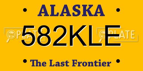 582KLE Alaska License Plate