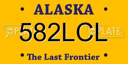 582LCL Alaska License Plate