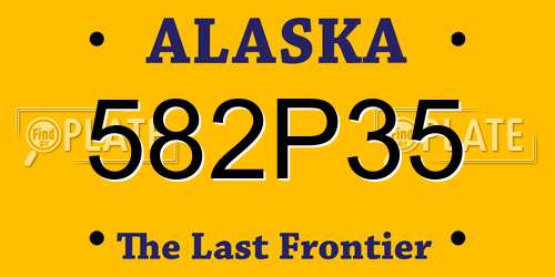 582P35 Alaska License Plate