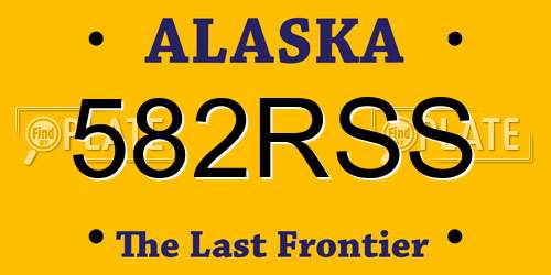 582RSS Alaska License Plate