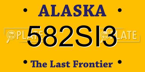 582SI3 Alaska License Plate