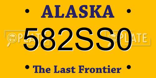 582SS0 Alaska License Plate