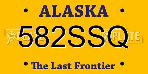 582SSQ Alaska License Plate