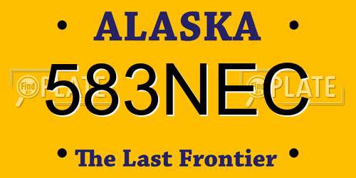 583NEC Alaska License Plate