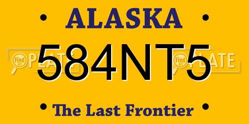584NT5 Alaska License Plate