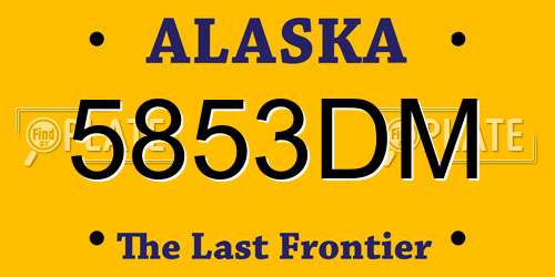 5853DM Alaska License Plate