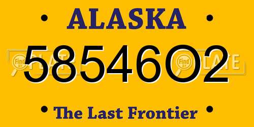 58546O2 Alaska License Plate