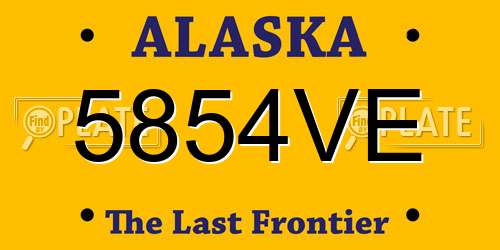 5854VE Alaska License Plate
