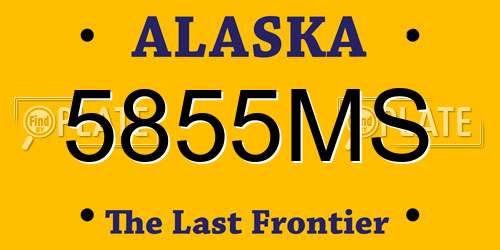 5855MS Alaska License Plate