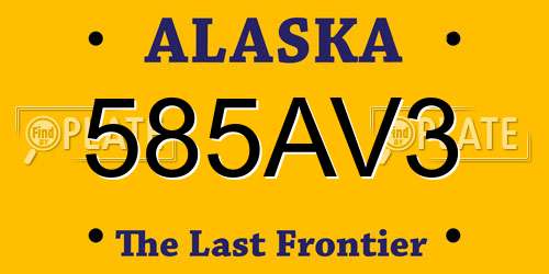 585AV3 Alaska License Plate