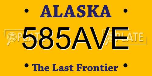 585AVE Alaska License Plate