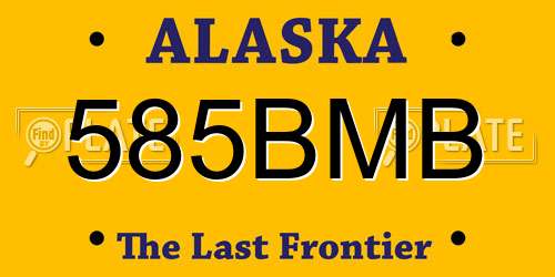 585BMB Alaska License Plate