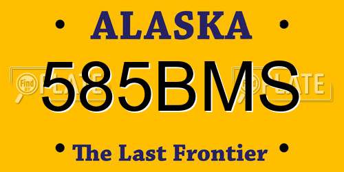 585BMS Alaska License Plate