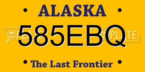 585EBQ Alaska License Plate
