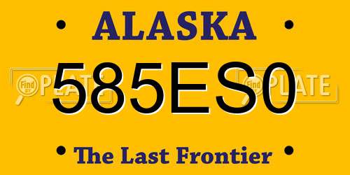 585ES0 Alaska License Plate