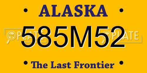 585M52 Alaska License Plate