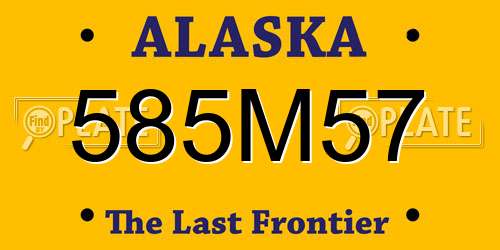 585M57 Alaska License Plate