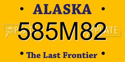 585M82 Alaska License Plate