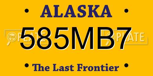 585MB7 Alaska License Plate