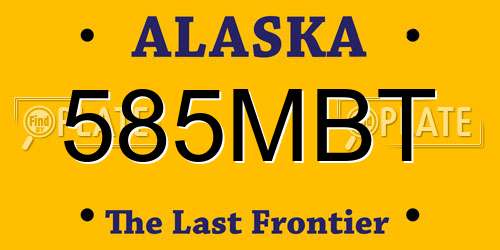 585MBT Alaska License Plate