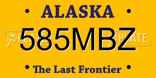 585MBZ Alaska License Plate