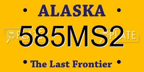 585MS2 Alaska License Plate