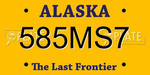 585MS7 Alaska License Plate