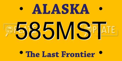 585MST Alaska License Plate