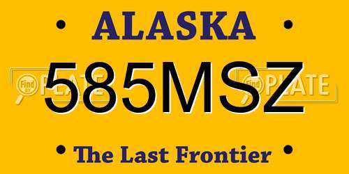 585MSZ Alaska License Plate
