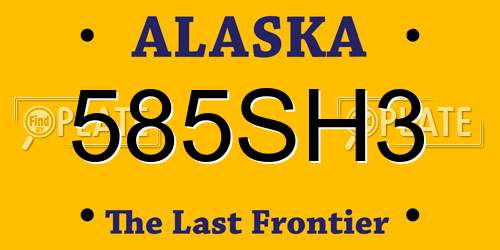 585SH3 Alaska License Plate